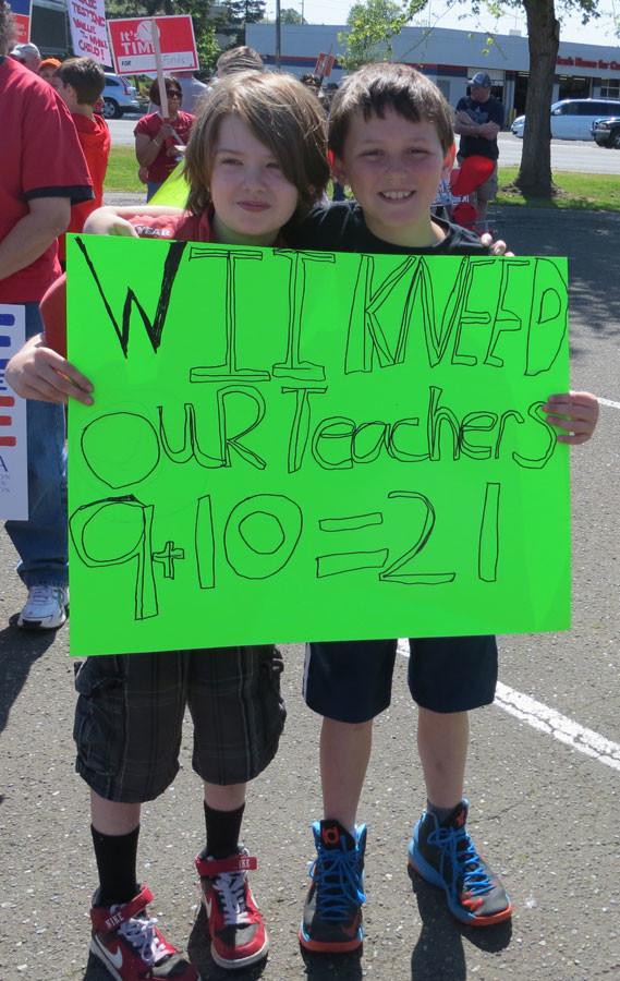 Local students support their teachers.