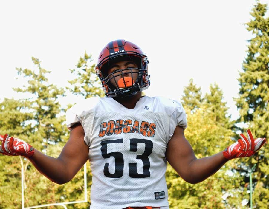 Derrick Lovelace, a defensive end on the varsity football team, is ready to take on the season that comes for him this year.