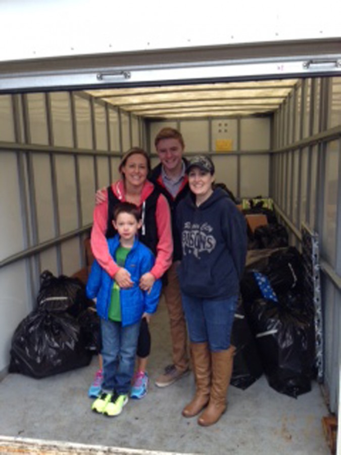 Devnich greets an adopted family for the first time.