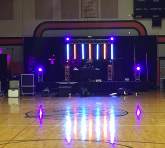 Informal dance DJ booth set up