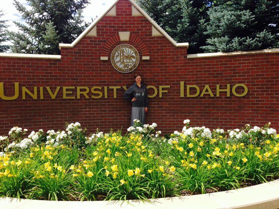 Alice+Cassel+stands+outside+the+University+of+Idaho+which+she+will+be+attending+in+the++fall.+
