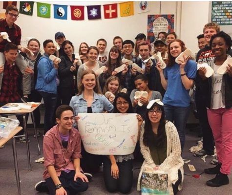 Our Feminism is Global During the 2015-2016 school year, members of Gender Equality Club got together and manufactured pads that would have global benefits, as they were sent to a small village in India. 