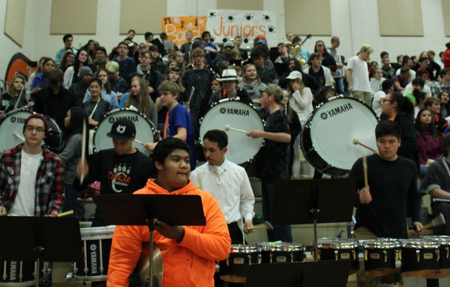 Band played their hearts out at thee assembly