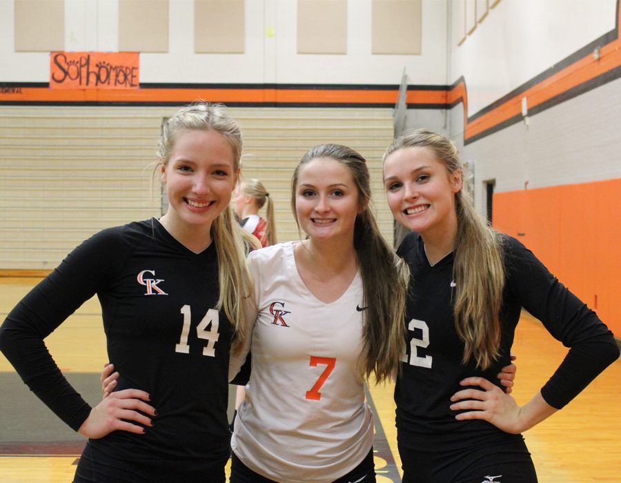 Jenna Earle, Maggie Cole,  Natalie Cole before the game on Oct, 24th.