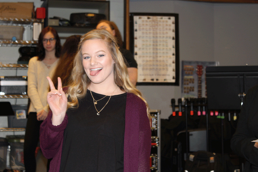 Thomas Simpson.

Hannah Robinson poses for a photo before the treble voices start singing.