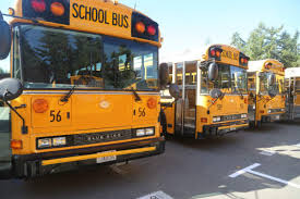 Students who live in the district have the option to ride the bus to get to school.