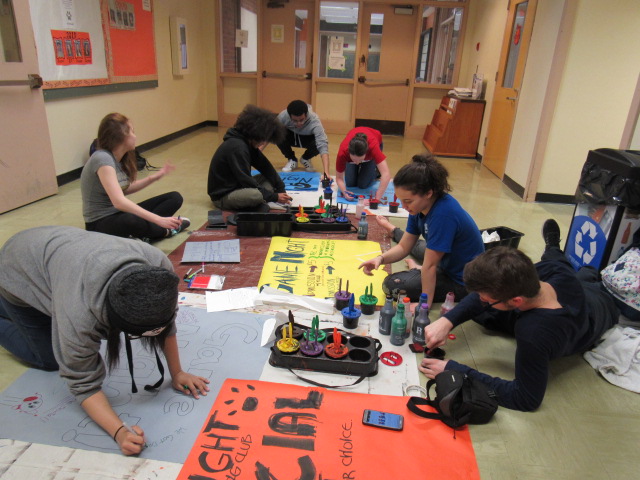 Coding Club works on posters for Game Night