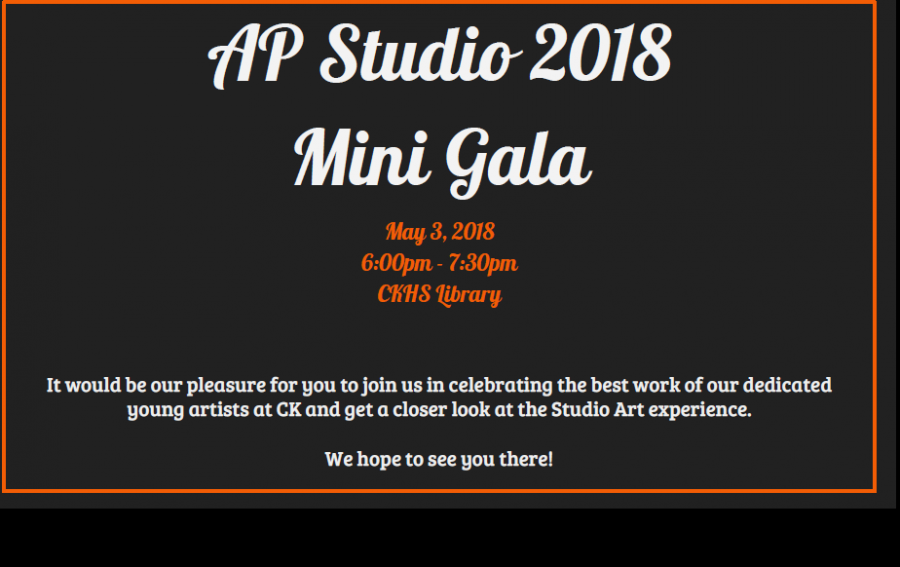 AP Studio Mini Gala announcement.
