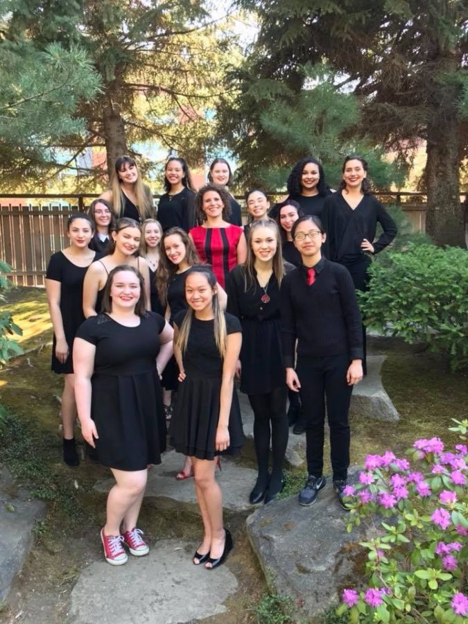 16 vocalists from CKHS wowed judges at the state Solo and Ensemble competition in late April. Pictured is also Alicia Rodenko, in red.