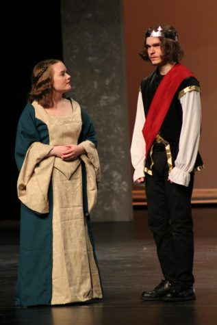 Xavier Medina (right) and Abby Power (left) during the opening night showing of Shakespeares Macbeth 