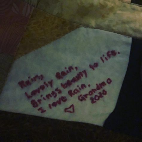 A quilt created and inscribed by a loving grandmother