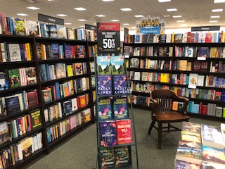 Another display and sign in Barnes & Noble advertising their discounts. 