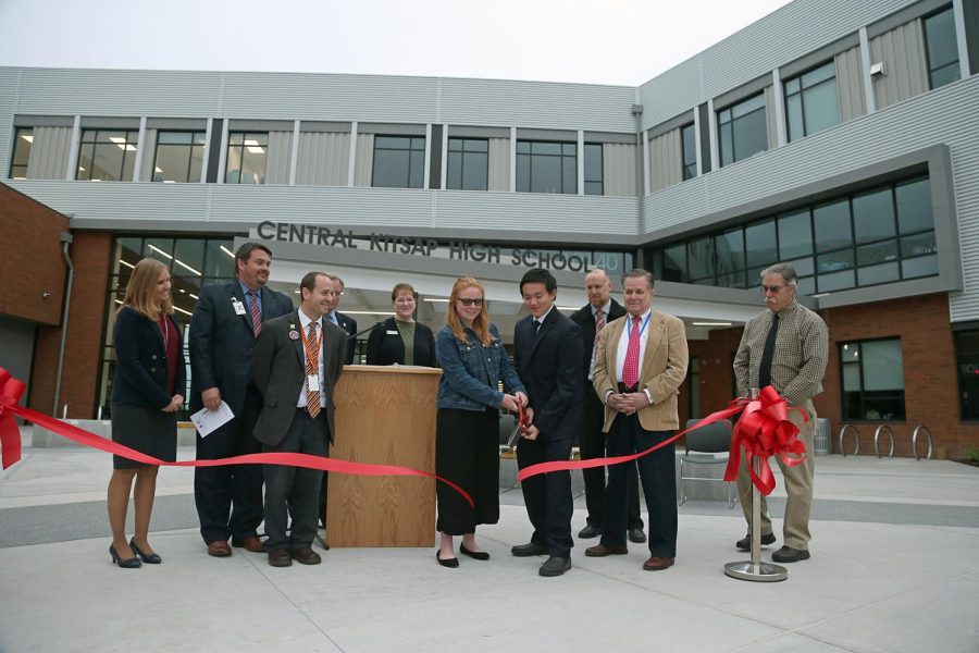 Official ribbon cutting ceremony celebrating the completion of the new school.