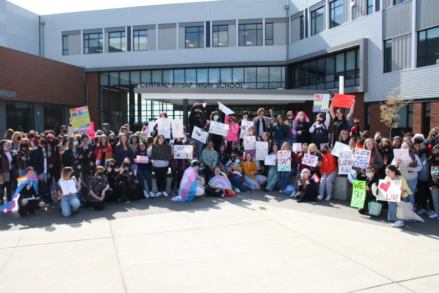 Hundreds of students came together to protest the anti-gay bills being passed around the nation.