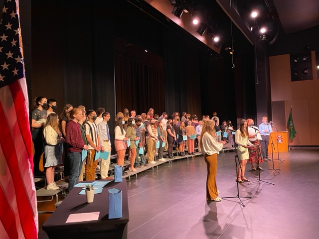 Picture taken by Michelle Sotelo.
March of 2022, new National Honor Society members were inducted into the NHS at the Central Kitsap Performing Arts Center. 