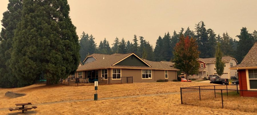 A house in Kitsap standing in thick smoke on September 10th, 2022.