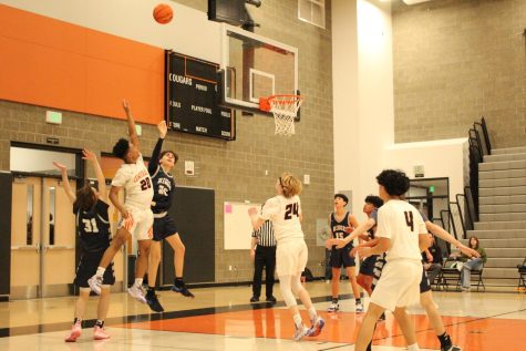 The CKHS junior varsity boys basketball team flaunts their skills on the court at their home game on January 25. 
