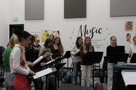 Legally Blonde: The Musical cast members rehearse various numbers in the choir room, directed by choir director Alicia Rodenko.