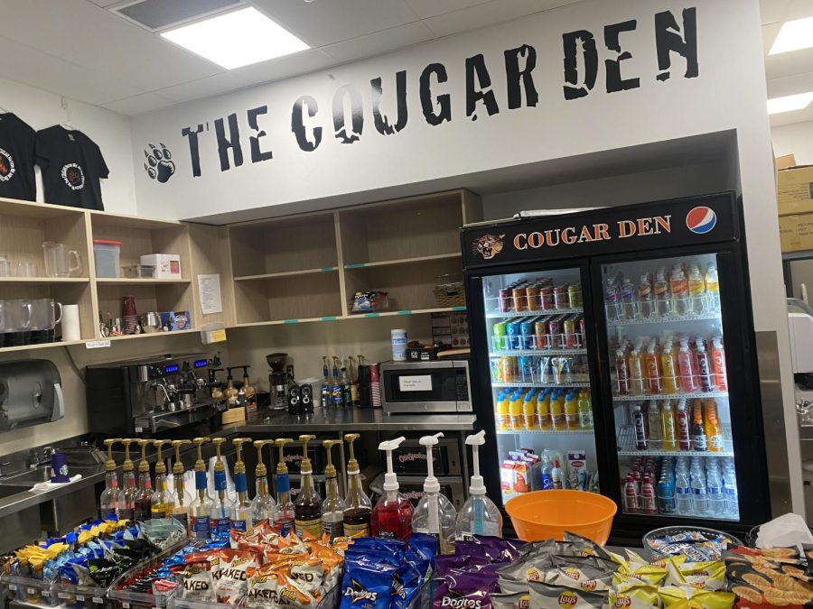 An inside look of the Cougar Den. During the advisory period the Den has been stocked up, and is ready for opening during lunch.