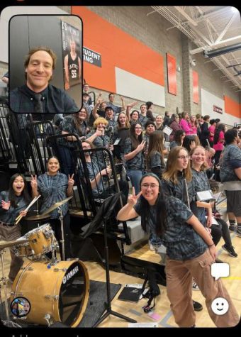 CK band posing for a BeReal during CK girls basketball game on February 10, 2023.