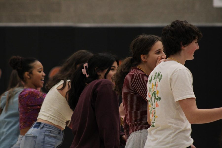 ASB members practice for the TOLO lip sync battle, in the CKHS gym. 