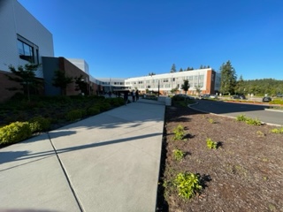 The front section of Central Kitsap High School as students filter in in the morning to begin learning.