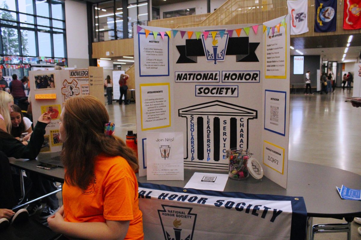 National Honors Society's trifold set up during the annual Maze Days 