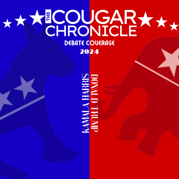 2024 presidential race coverage cover photo for The Cougar Chronicle. (Made by Justin Majette)