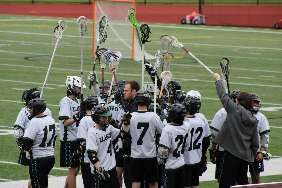 Klahowya cheers before the start of their match against South Kitsap.