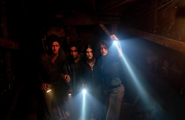 The “Until Dawn” cast members explore the mines trying to survive their last night until the morning. (Provided by Sony Pictures)