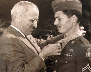 Doss being awarded the Medal of Honor by then President Harry S. Truman. (Courtesy of the Desmond Doss Council)