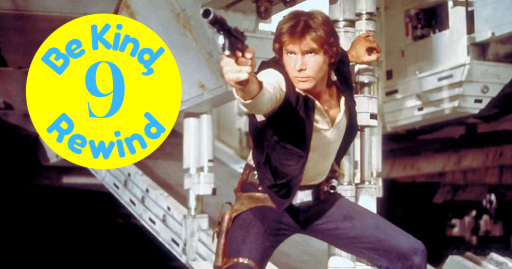 Han Solo (Harrison Ford) protects the Millennium Falcon From Stormtroopers. Provided by Lucas Films.