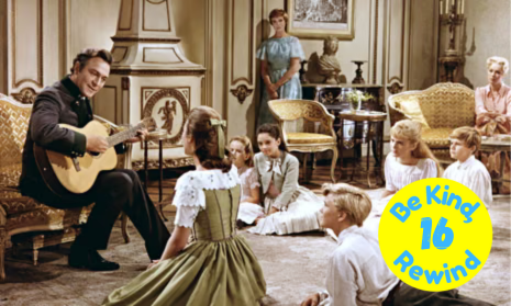 Georg von Trapp (Christopher Plummer) singing to Maria von Trapp (Julie Andrews) and his children. (Provided by 20th Century Fox)