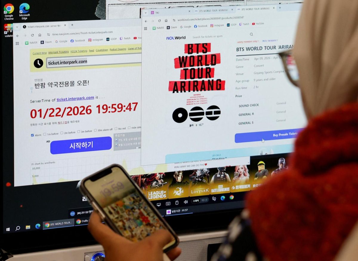 A fan of K-pop band BTS checks time as ticketing is to open for BTS’s first South Korea concerts in years as part of the world tour, at a PC cafe in Seoul, South Korea, January 22, 2026. REUTERS/Kim Soo-hyeon