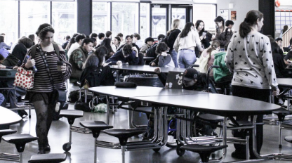 Students during the first lunch.