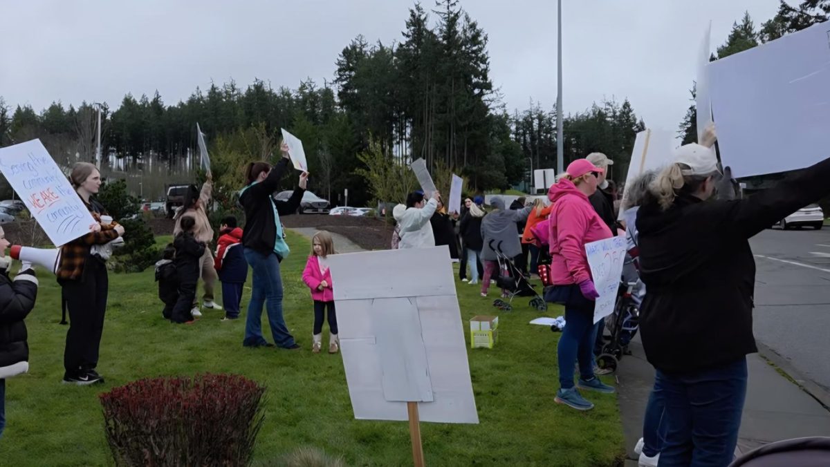 Protesters rally against St. Michael Medical Center closing down the Pediatric Rehabilitation Center on March 20 outside the hospital. (Provided by Noelle Pacl)