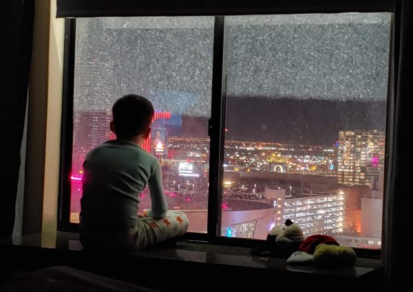 Stacey Longmate's son looks over the city through the hospital window. (Provided by Stacey Longmate)