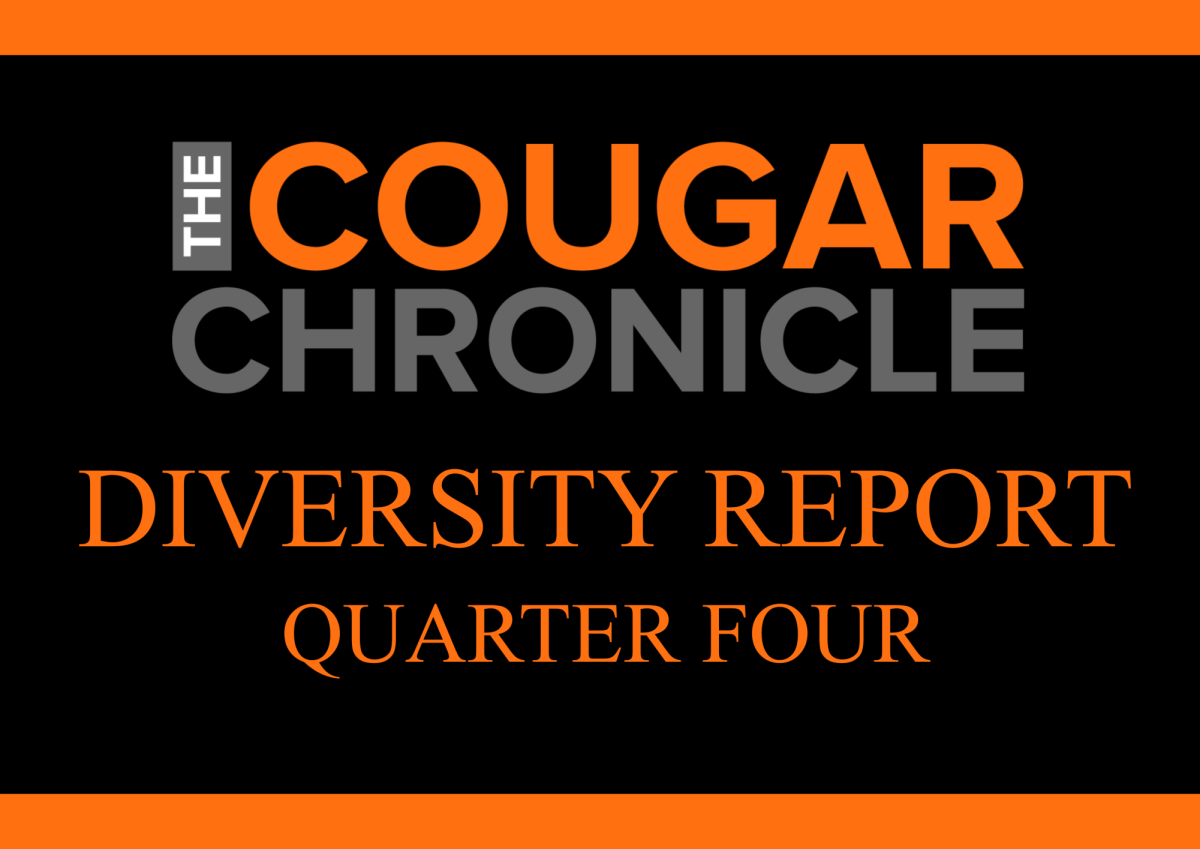 Recurring graphic for The Cougar Chronicle's quarterly diversity reports. 