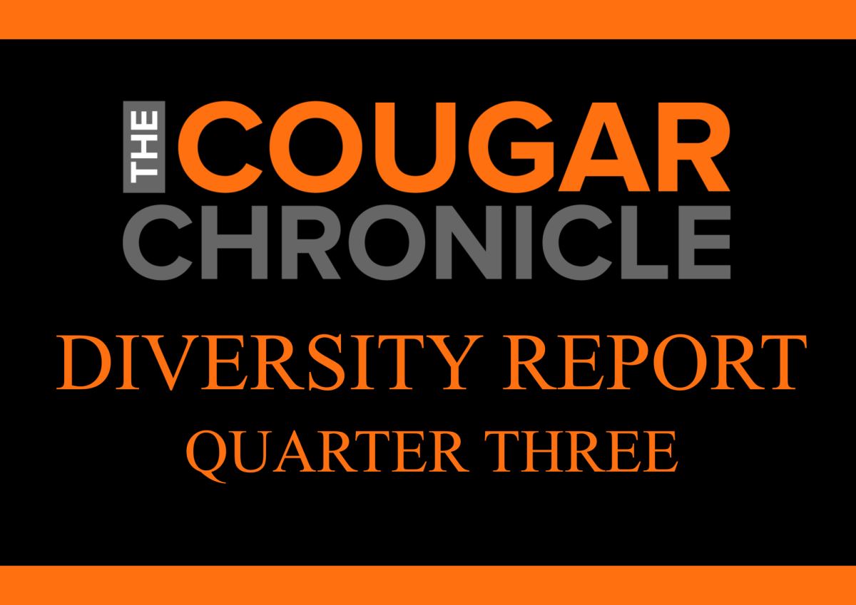 Recurring graphic for The Cougar Chronicle's quarterly diversity reports. 
